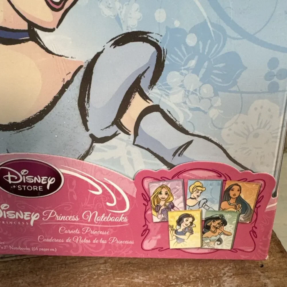 Vintage Disney Store Set Of 10 Mini Princess Journals With Glitter Accents New